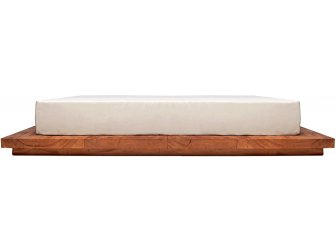 Лежак деревянный двухместный с матрасом-thumbs-Фото1