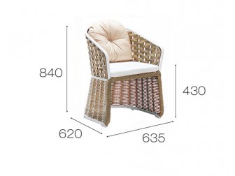 Кресло металлическое плетеное с подушкой-thumbs-Фото4