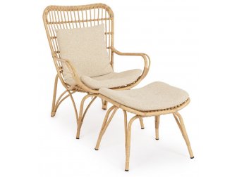 Лаунж-кресло плетеное с подставкой для ног-thumbs-Фото1