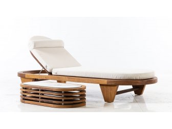 Шезлонг-лежак деревянный с матрасом-thumbs-Фото3