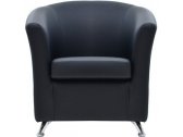 Кресло с обивкой Профдиван Коломбо дерево, металл, кожа черный Фото 4