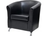 Кресло с обивкой Профдиван Коломбо дерево, металл, кожа черный Фото 1