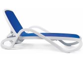Шезлонг-лежак пластиковый Nardi Alfa полипропилен, текстилен белый, синий Фото 7