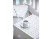 Столик для шезлонга плетеный Grattoni GT 1009 пластик с имитацией плетения белый Фото 3