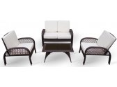 Комплект плетеной мебели KVIMOL КМ-0388 сталь, искусственный ротанг, стекло коричневый, светло-бежевый Фото 2