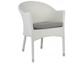 Кресло плетеное Grattoni GS 912 алюминий, искусственный ротанг, олефин белый, светло-серый Фото 1