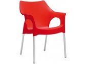 Кресло пластиковое огнестойкое Scab Design Ola алюминий, полипропилен красный Фото 1