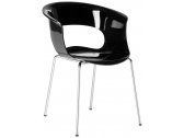 Кресло пластиковое Scab Design Miss B Antishock сталь, поликарбонат хром, черный Фото 1