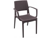 Кресло пластиковое плетеное Siesta Contract Capri стеклопластик коричневый Фото 1
