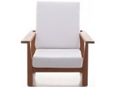 Кресло деревянное мягкое Gervasoni InOut 09 тик, ткань коричневый Фото 6