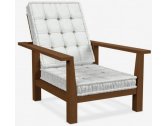 Кресло деревянное мягкое Gervasoni InOut 09 тик, ткань коричневый Фото 12