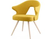 Кресло деревянное мягкое Scab Design You бук, ткань отбеленный бук, желтый Фото 1