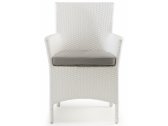 Кресло плетеное с подушкой Grattoni GS 909 алюминий, искусственный ротанг, ткань белый, серый Фото 2