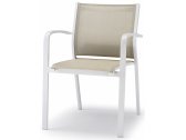 Кресло металлическое текстиленовое Grattoni GS 936 алюминий, текстилен белый, тортора Фото 1