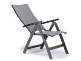 Кресло металлическое текстиленовое Grattoni GS 942 алюминий, текстилен антрацит, серебристо-черный Фото 3