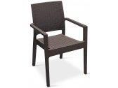 Кресло плетеное Grattoni GS 1006 пластик с имитацией плетения коричневый Фото 1