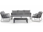 Комплект мягкой мебели Grattoni Jamaica алюминий, роуп, олефин антрацит, темно-серый, серый Фото 1