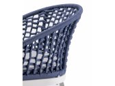 Кресло плетеное с подушкой Grattoni Kos алюминий, роуп, олефин белый, синий, светло-серый Фото 4