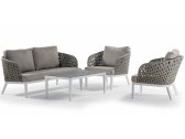 Комплект плетеной мебели Grattoni Minorca алюминий, роуп, олефин белый, тортора, коричневый Фото 1