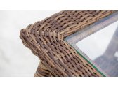 Столик плетеный со стеклом приставной Skyline Design Ebony алюминий, искусственный ротанг, закаленное стекло бронзовый Фото 6