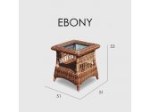 Столик плетеный со стеклом приставной Skyline Design Ebony алюминий, искусственный ротанг, закаленное стекло бронзовый Фото 3