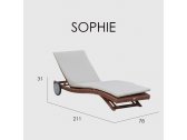 Шезлонг-лежак плетеный с матрасом Skyline Design Sophie алюминий, искусственный ротанг, sunbrella мокка, бежевый Фото 5