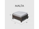 Банкетка плетеная с подушкой Skyline Design Malta алюминий, искусственный ротанг, sunbrella мокка, бежевый Фото 4