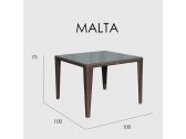 Стол плетеный со стеклом Skyline Design Malta алюминий, искусственный ротанг, закаленное стекло мокка Фото 3