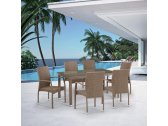Комплект плетеной мебели Afina T256B/Y379B-W56 Light Brown 6Pcs искусственный ротанг, сталь коричневый Фото 1