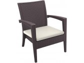 Кресло пластиковое плетеное с подушкой Siesta Contract Miami Lounge Armchair стеклопластик, полиэстер коричневый Фото 1