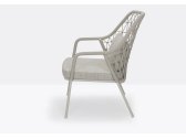 Кресло лаунж плетеное с подушкой PEDRALI Panarea сталь, роуп, ткань бежевый, песочный Фото 5