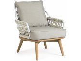 Кресло плетеное с подушками Garden Relax Kera тик, роуп, sunbrella натуральный, бежевый Фото 1