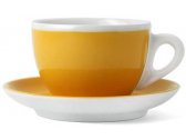 Кофейная пара для латте Ancap Verona Millecolori фарфор желтый, деколь чашка, ручка, блюдце Фото 1