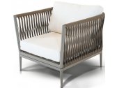 Кресло металлическое мягкое 4SIS Касабланка алюминий, ткань серо-коричневый Фото 1