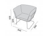 Кресло мягкое B-LINE Merano сталь, ткань Фото 2