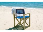 Кресло деревянное складное мягкое Giardino Di Legno White Sand тик, батилин синий Фото 5