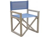 Кресло деревянное складное мягкое Giardino Di Legno White Sand тик, батилин синий Фото 1