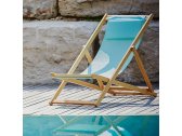 Кресло-шезлонг деревянное складное Fiam Relax ясень, текстилен Фото 4