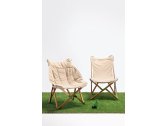 Кресло-шезлонг деревянное складное Giardino Di Legno Venezia тик, акрил слоновая кость Фото 4
