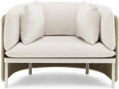 Кресло плетеное лаунж с подушками Ethimo Esedra алюминий, искусственный ротанг, акрил песочный, белый Фото 1