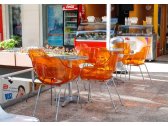 Кресло прозрачное PAPATYA Opal ML сталь, пластик оранжевый Фото 9