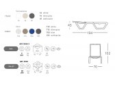 Шезлонг-лежак пластиковый Scab Design Vela технополимер, текстилен белый, синий Фото 2