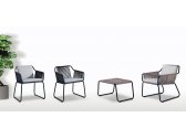 Кресло плетеное с подушками PAPATYA Riva-K Lounge алюминий, роуп, Sunbrella антрацит, серый Фото 6