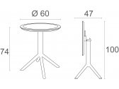 Стол пластиковый складной Siesta Contract Sky Folding Table Ø60 сталь, пластик черный Фото 3