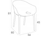 Кресло пластиковое Siesta Contract Sky Pro стеклопластик, полипропилен темно-серый Фото 2