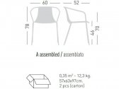 Кресло пластиковое с обивкой Gaber Kasia B металл, технополимер, ткань Фото 2
