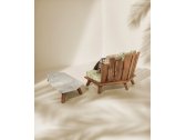 Кресло деревянное лаунж левое с подушками Ethimo Rafael тик, полипропилен натуральный, голубой Фото 14