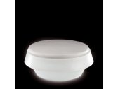 Пуф пластиковый светящийся SLIDE Gio Puff Lighting полиэтилен, экокожа белый, светло-серый Фото 4