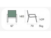 Кресло металлическое текстиленовое Magnani Salotto алюминий, текстилен Фото 2