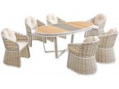 Комплект обеденной мебели Higold Shenzhou X алюминий, искусственный ротанг, тик, sunbrella, олефин Фото 2
